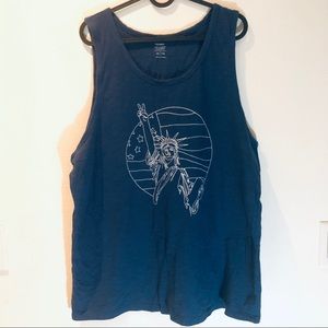 Lady Liberty Stitched Peace Sign Ultra Soft Cotton